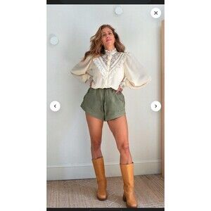 Notches Vintage 80s Lace Blouse: Romantic Bohemian Prairiecore, Size M, Ivory